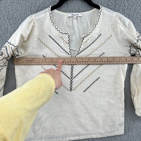 Madewell Embroidered Peasant Top Size XXS - Picture 7 of 16